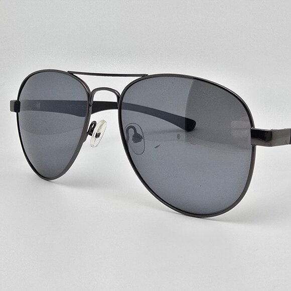 Nautica NS1003 036 Gunmetal Frame Polarized Silver Mirror Len Aviator Sunglasses - Picture 1 of 14